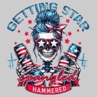 Getting Star Spangled Hammered Skeleton 4th Of July Tie-Dye T-Shirt