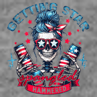 Getting Star Spangled Hammered Skeleton 4th Of July 7-Panel Snapback Hat