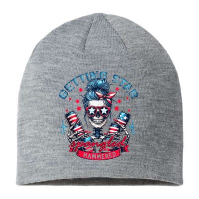 Getting Star Spangled Hammered Skeleton 4th Of July Sustainable Beanie