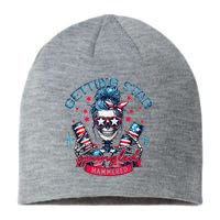 Getting Star Spangled Hammered Skeleton 4th Of July Sustainable Beanie