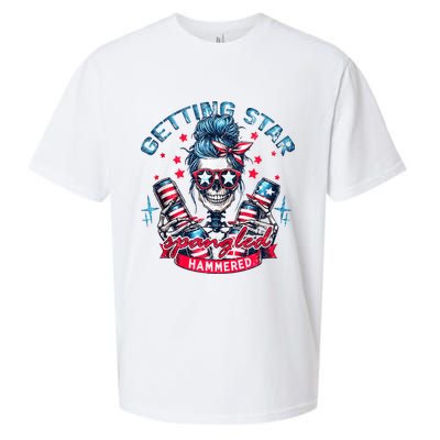 Getting Star Spangled Hammered Skeleton 4th Of July Sueded Cloud Jersey T-Shirt