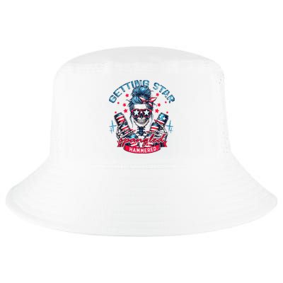 Getting Star Spangled Hammered Skeleton 4th Of July Cool Comfort Performance Bucket Hat