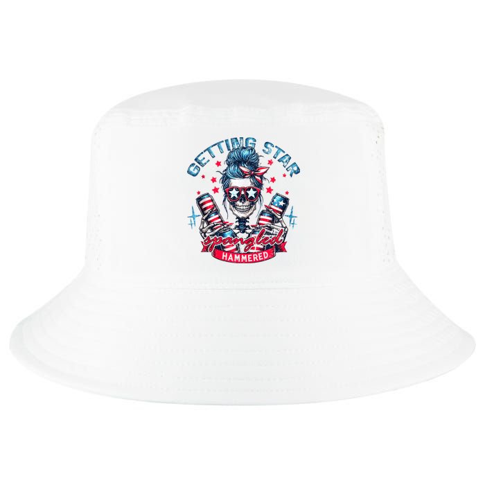 Getting Star Spangled Hammered Skeleton 4th Of July Cool Comfort Performance Bucket Hat