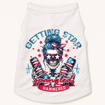 Getting Star Spangled Hammered Skeleton 4th Of July Doggie Tank
