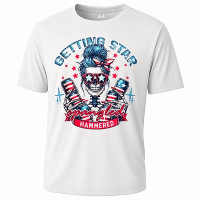 Getting Star Spangled Hammered Skeleton 4th Of July Performance Shirt