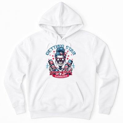 Getting Star Spangled Hammered Skeleton 4th Of July Hoodie