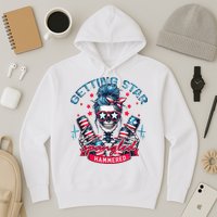 Getting Star Spangled Hammered Skeleton 4th Of July Hoodie