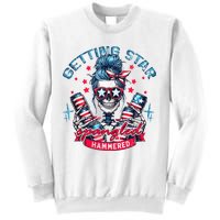 Getting Star Spangled Hammered Skeleton 4th Of July Sweatshirt