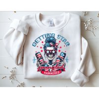 Getting Star Spangled Hammered Skeleton 4th Of July Sweatshirt