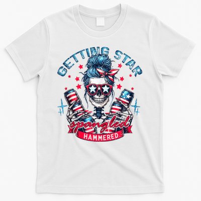 Getting Star Spangled Hammered Skeleton 4th Of July T-Shirt