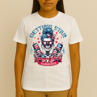 Getting Star Spangled Hammered Skeleton 4th Of July T-Shirt