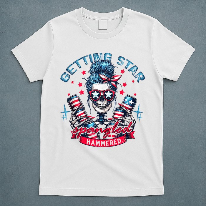 Getting Star Spangled Hammered Skeleton 4th Of July T-Shirt