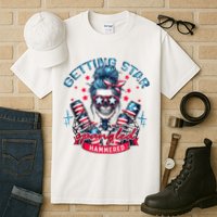 Getting Star Spangled Hammered Skeleton 4th Of July Tall T-Shirt