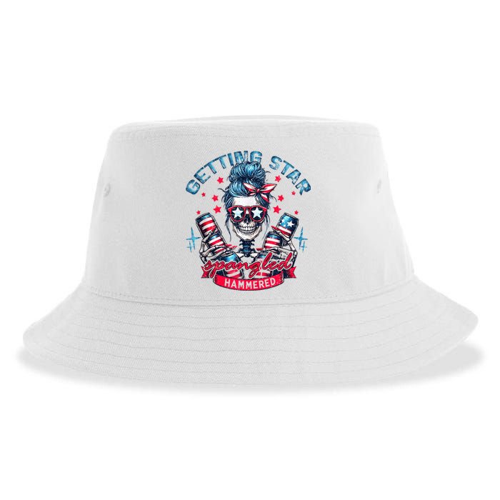 Getting Star Spangled Hammered Skeleton 4th Of July Sustainable Bucket Hat