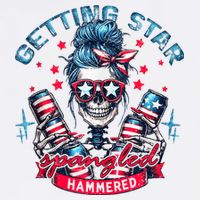 Getting Star Spangled Hammered Skeleton 4th Of July Sustainable Bucket Hat