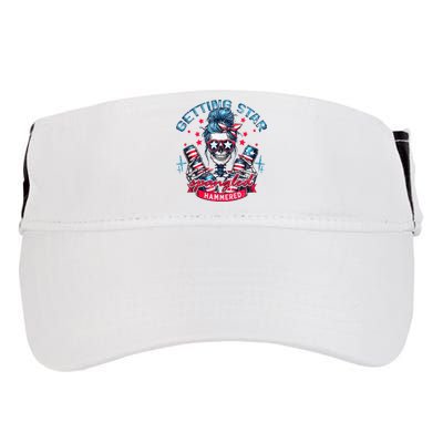 Getting Star Spangled Hammered Skeleton 4th Of July Adult Drive Performance Visor