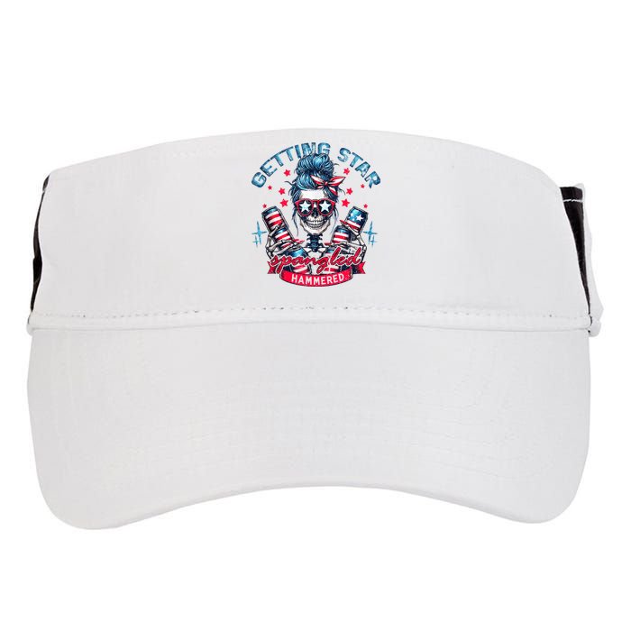 Getting Star Spangled Hammered Skeleton 4th Of July Adult Drive Performance Visor