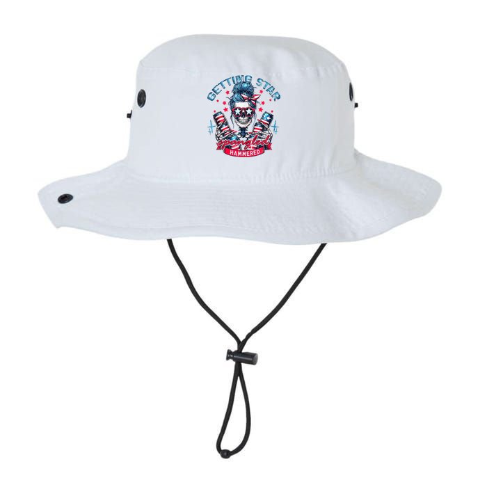 Getting Star Spangled Hammered Skeleton 4th Of July Bucket Hat
