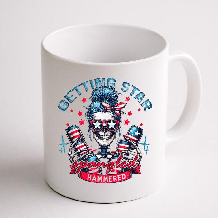 Getting Star Spangled Hammered Skeleton 4th Of July Mug