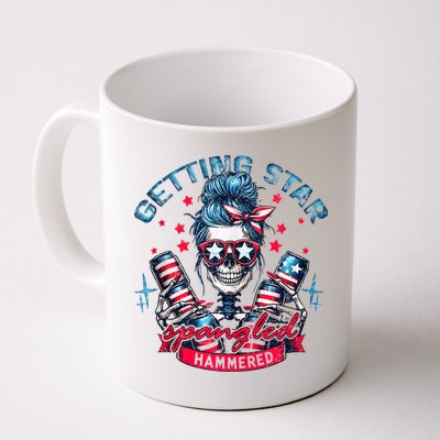 Getting Star Spangled Hammered Skeleton 4th Of July Mug