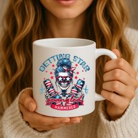 Getting Star Spangled Hammered Skeleton 4th Of July Mug