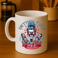 Getting Star Spangled Hammered Skeleton 4th Of July Mug