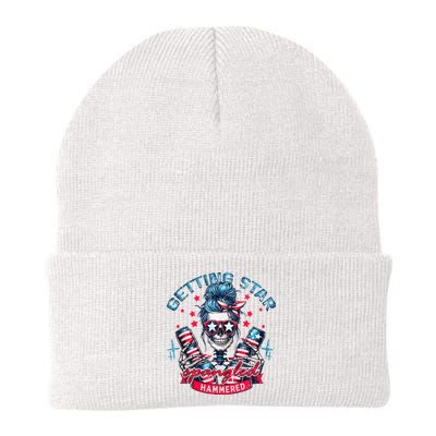Getting Star Spangled Hammered Skeleton 4th Of July Beanie