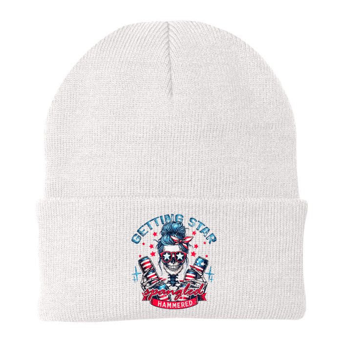 Getting Star Spangled Hammered Skeleton 4th Of July Beanie