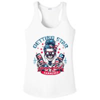 Getting Star Spangled Hammered Skeleton 4th Of July Ladies PosiCharge Competitor Racerback Tank