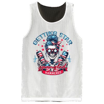 Getting Star Spangled Hammered Skeleton 4th Of July Mesh Reversible Basketball Jersey Tank