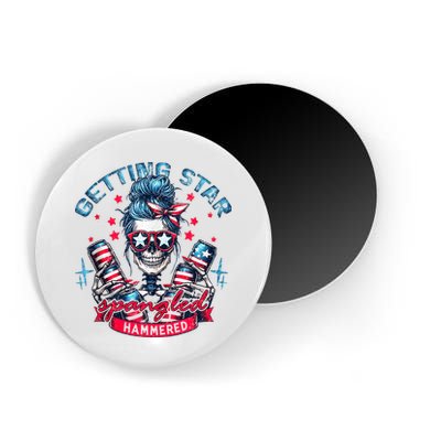 Getting Star Spangled Hammered Skeleton 4th Of July Magnet