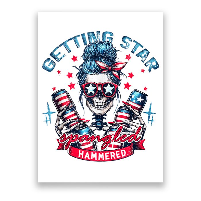 Getting Star Spangled Hammered Skeleton 4th Of July Poster