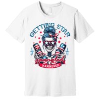 Getting Star Spangled Hammered Skeleton 4th Of July Premium T-Shirt