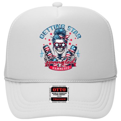 Getting Star Spangled Hammered Skeleton 4th Of July Trucker Hat