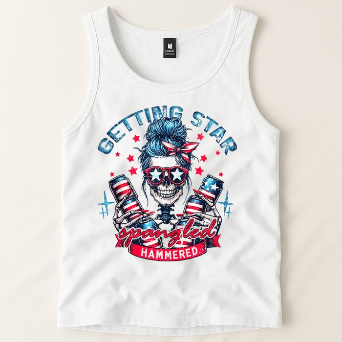 Getting Star Spangled Hammered Skeleton 4th Of July Tank Top