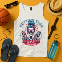 Getting Star Spangled Hammered Skeleton 4th Of July Tank Top