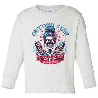 Getting Star Spangled Hammered Skeleton 4th Of July Toddler Long Sleeve Shirt