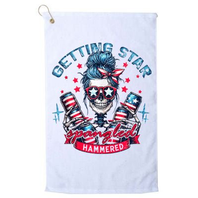 Getting Star Spangled Hammered Skeleton 4th Of July Golf Towel