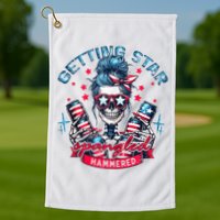 Getting Star Spangled Hammered Skeleton 4th Of July Golf Towel