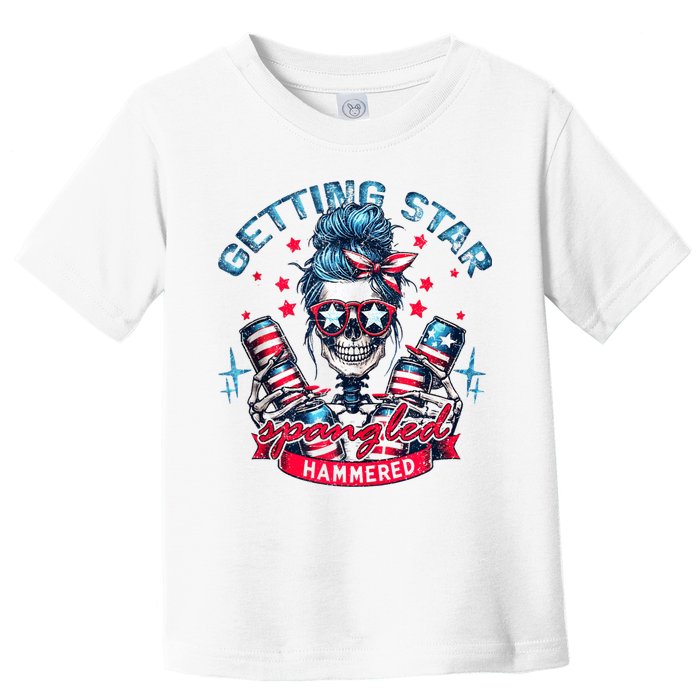 Getting Star Spangled Hammered Skeleton 4th Of July Toddler T-Shirt