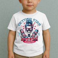 Getting Star Spangled Hammered Skeleton 4th Of July Toddler T-Shirt