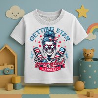 Getting Star Spangled Hammered Skeleton 4th Of July Toddler T-Shirt