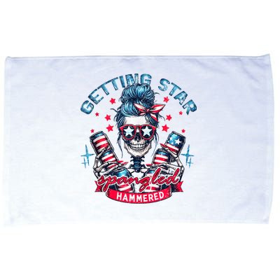 Getting Star Spangled Hammered Skeleton 4th Of July Microfiber Hand Towel