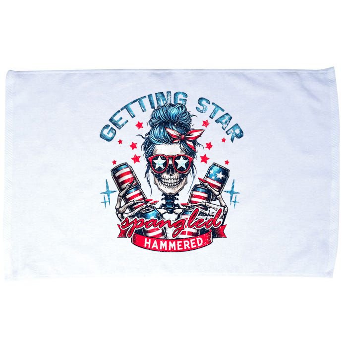 Getting Star Spangled Hammered Skeleton 4th Of July Microfiber Hand Towel