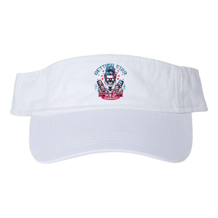 Getting Star Spangled Hammered Skeleton 4th Of July Visor