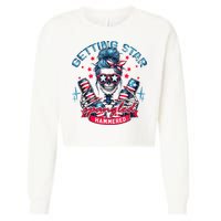 Getting Star Spangled Hammered Skeleton 4th Of July Cropped Pullover Crew