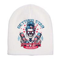 Getting Star Spangled Hammered Skeleton 4th Of July Short Acrylic Beanie