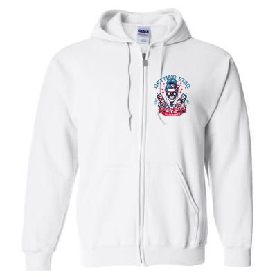 Getting Star Spangled Hammered Skeleton 4th Of July Full Zip Hoodie