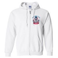 Getting Star Spangled Hammered Skeleton 4th Of July Full Zip Hoodie