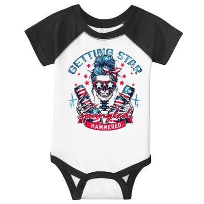 Getting Star Spangled Hammered Skeleton 4th Of July Infant Baby Jersey Bodysuit
